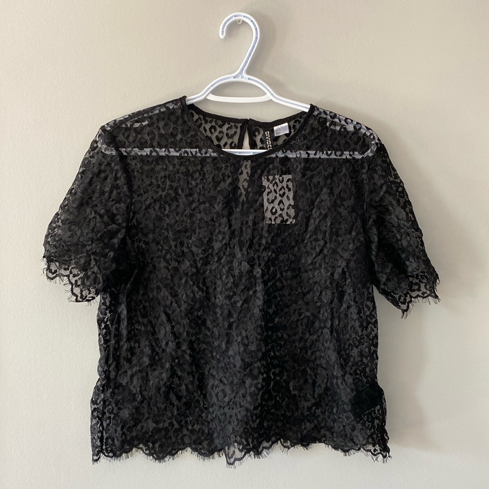H&M sheer leopard top